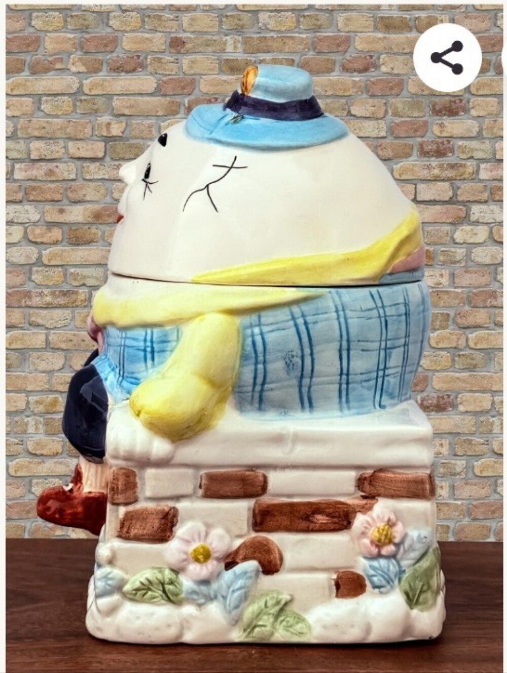 Vintage Ceramic Humpty Dumpty Cookie Jar - Multicolor - Picture 2 of 11